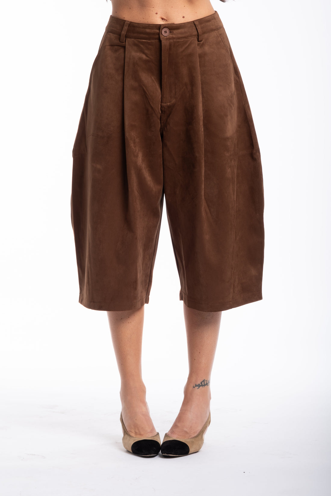 Bermuda ballon camoscio