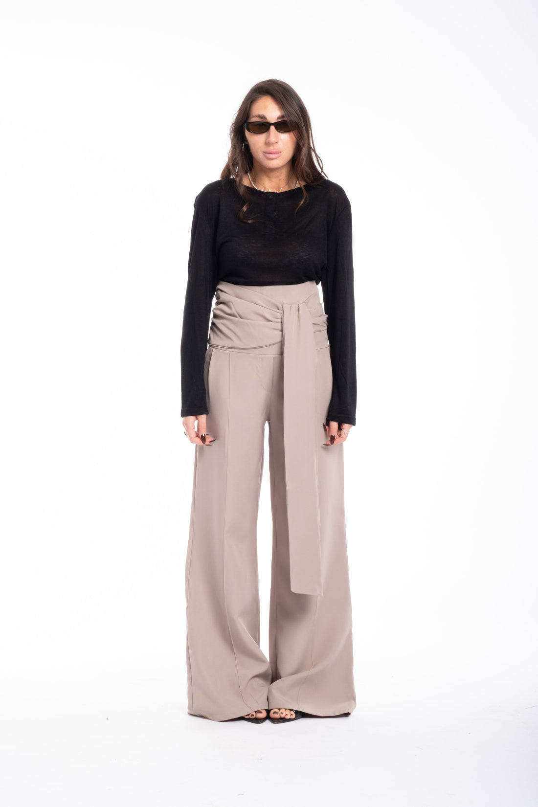 Pantalone elegante fango