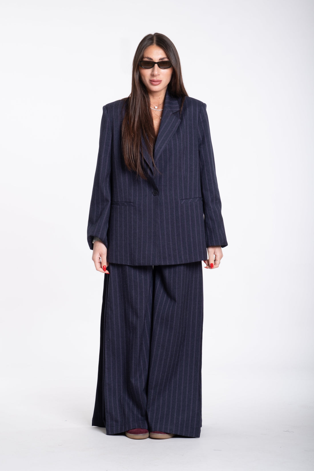 Tailleur Lumina gessato blu