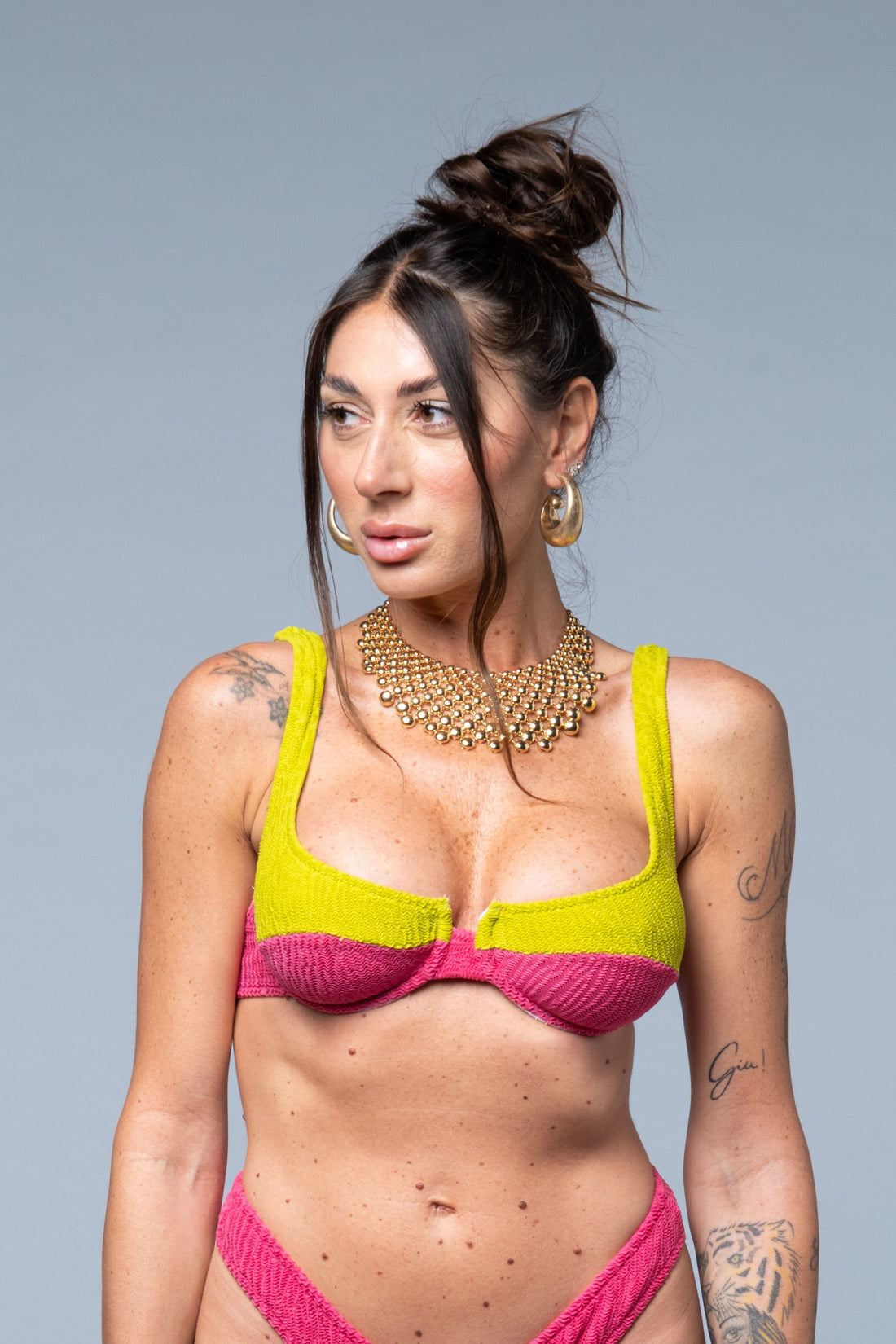 Reggiseno Costume Positano Rosa e Verde