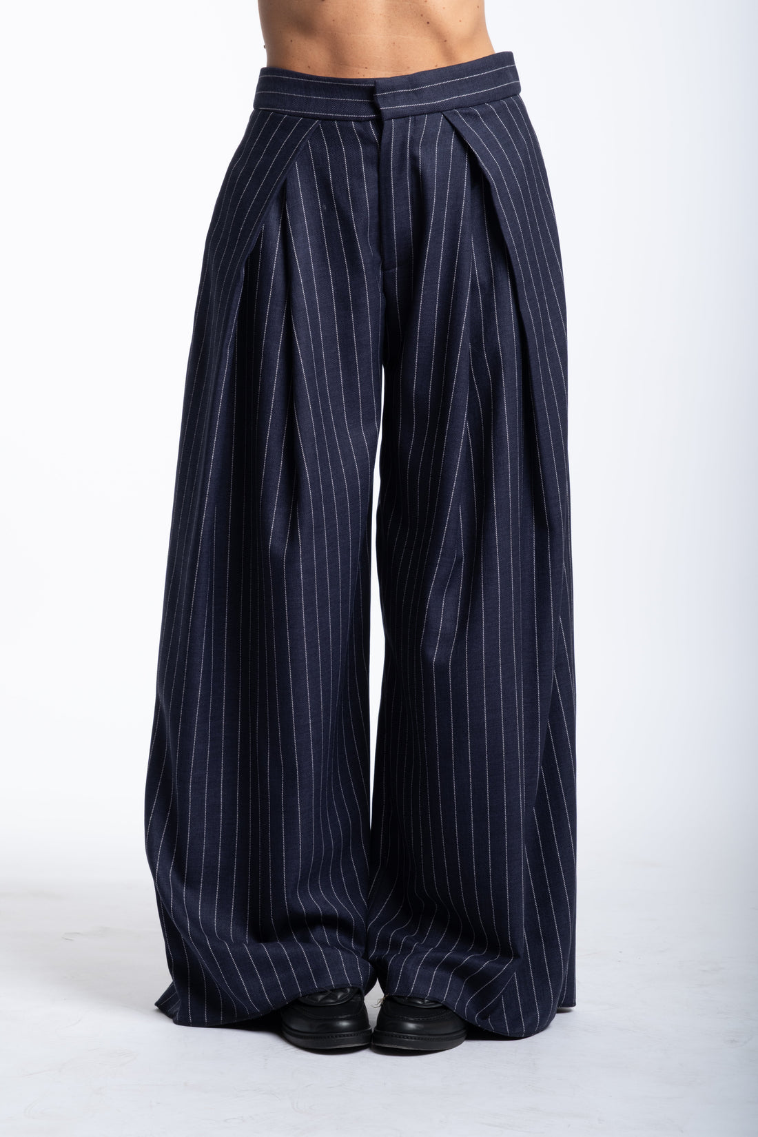 Pantalone Office gessato blu